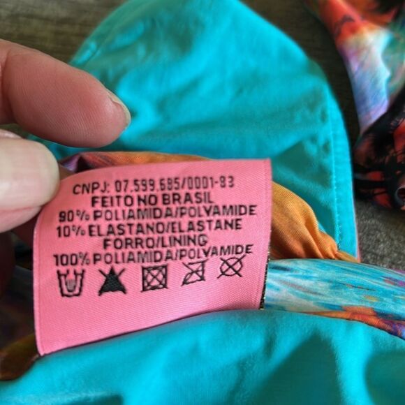 Brazilian Conal  Tropical Tie Dye Cheeky Bikini Swim set Made in Brazil Sz S - Picture 6 of 6